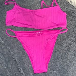 Pacsun ribbed pink bikini